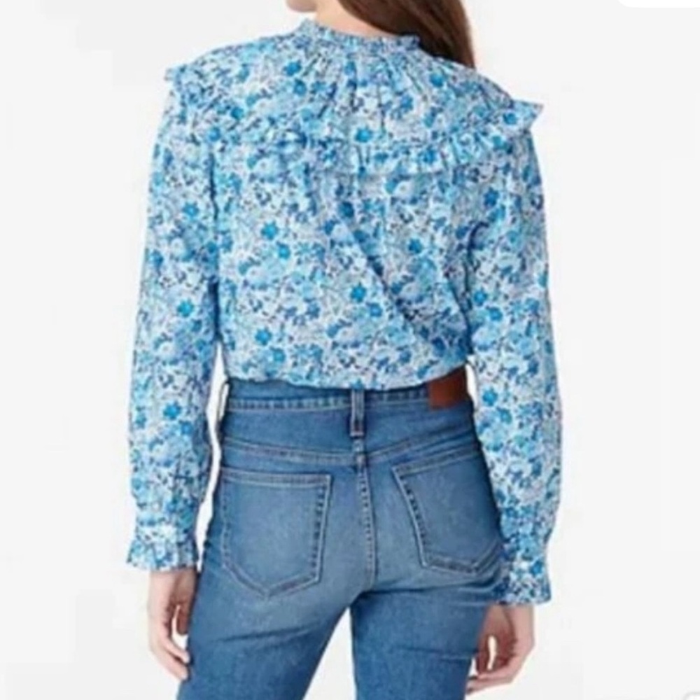 J.Crew x Liberty Fabrics Floral‎ Popover Blouse | Size M | EUC - Picture 3 of 11
